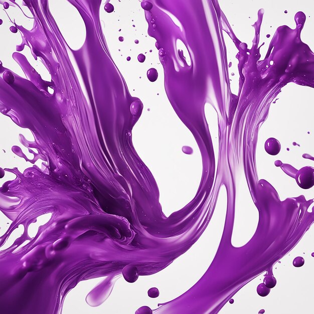 Purple splash on white background