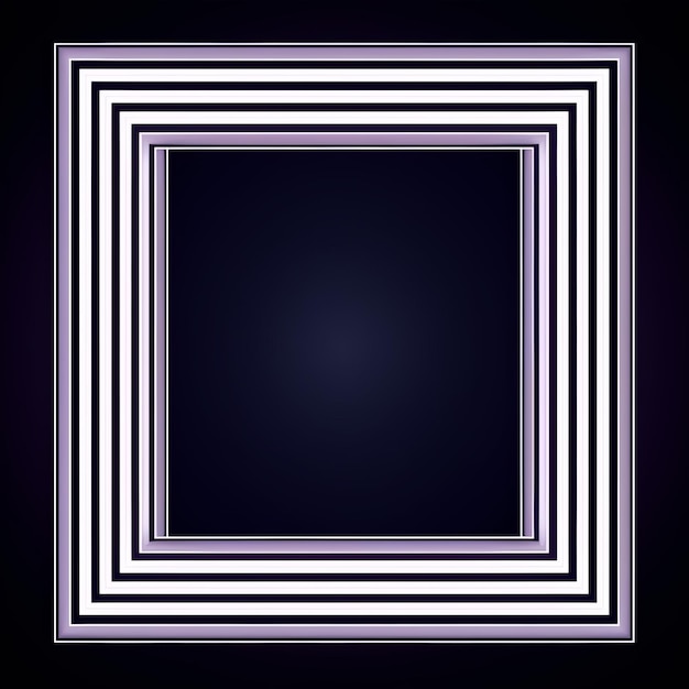 a purple square frame on a black background