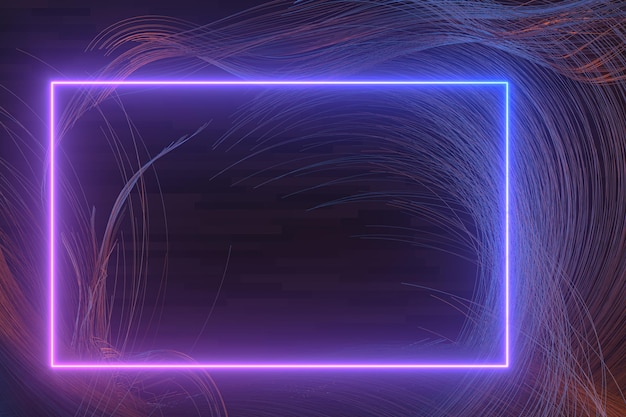 Purple square laser line with dark background 3d rendering