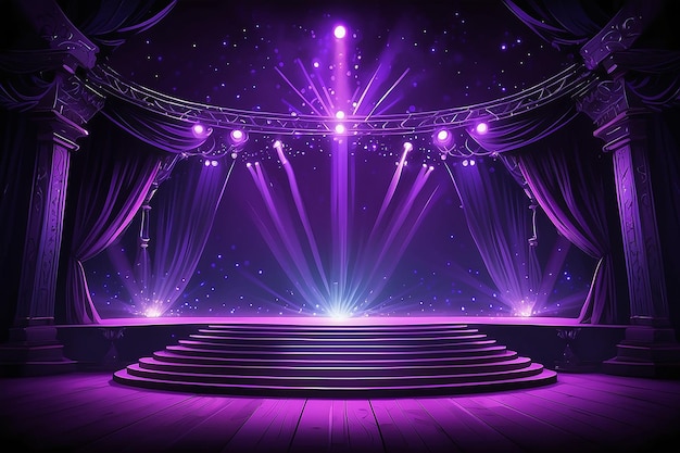 写真 紫色の舞台背景