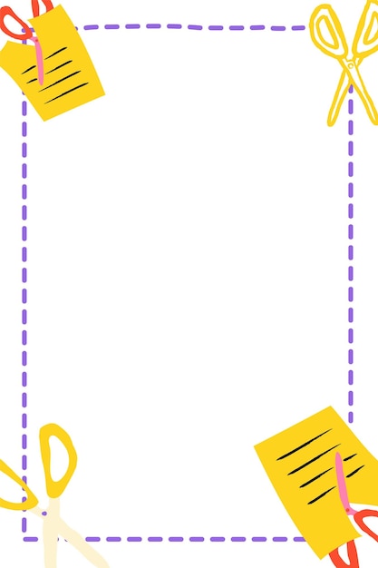Purple stationery png doodle frame transparent background