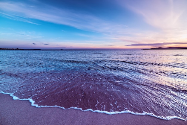 Purple sunset in Sardinia Italy