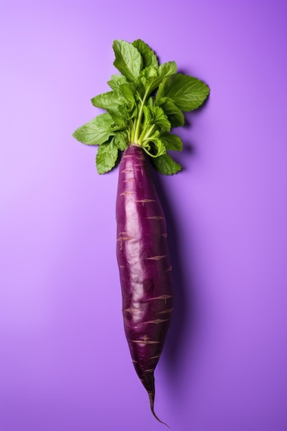 Purple sweet potato on purple background ai generated