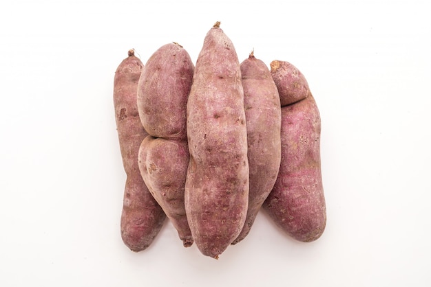 purple sweet potato on white background