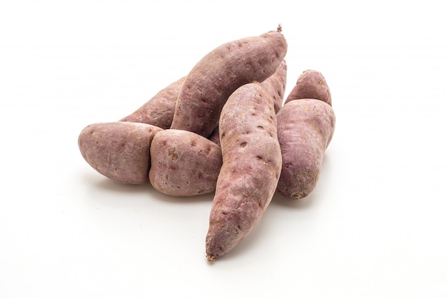 purple sweet potato on white background