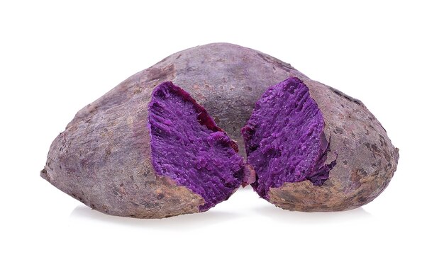 Purple Sweet Potatoes isolated on white