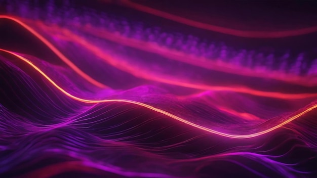 Purple technology music wave background neon red light