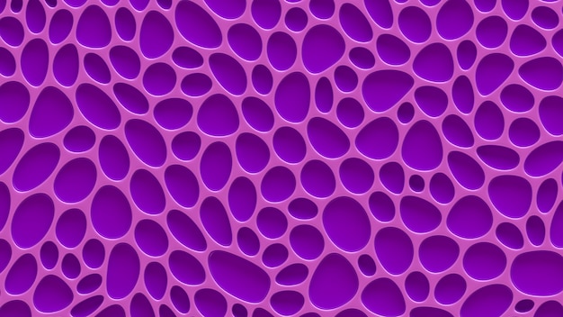 Purple texture background with relief and circles. 3d rendering.