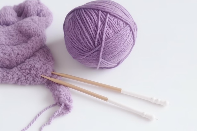 Purple thread knitting Generate Ai