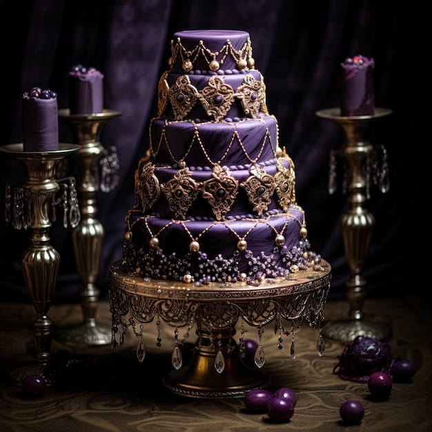 Purple tier cake