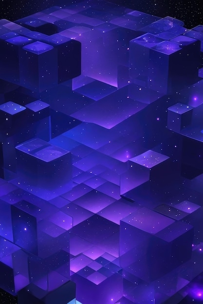 Purple tiny cubes abstract background