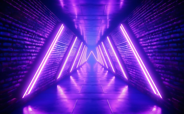 A purple tunnel with a purple light on it