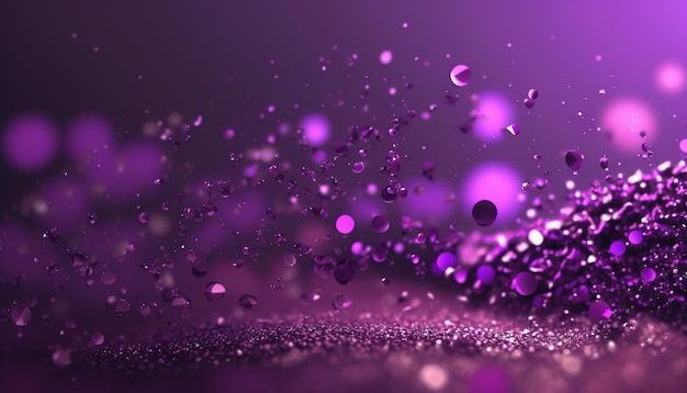 Purple and violet sparkly bokeh background with glitter texture Generative AI