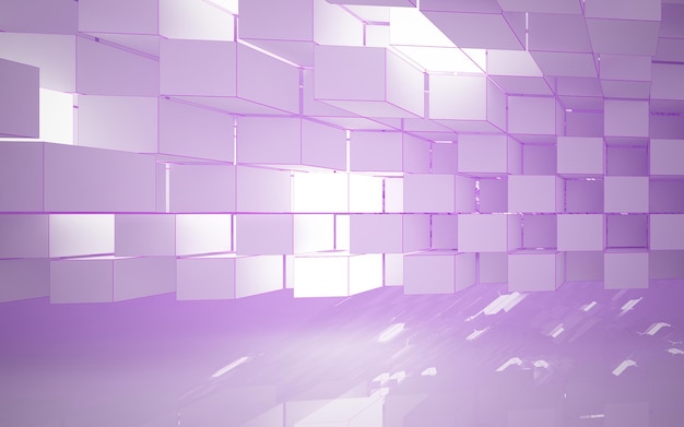A purple wall with cubes in the middle