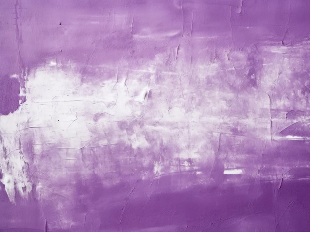 紫色の壁に傷痕と白い粉 ⁇ の刷り文字の背景がある