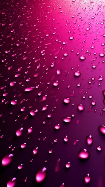 Purple water drops on a pink background