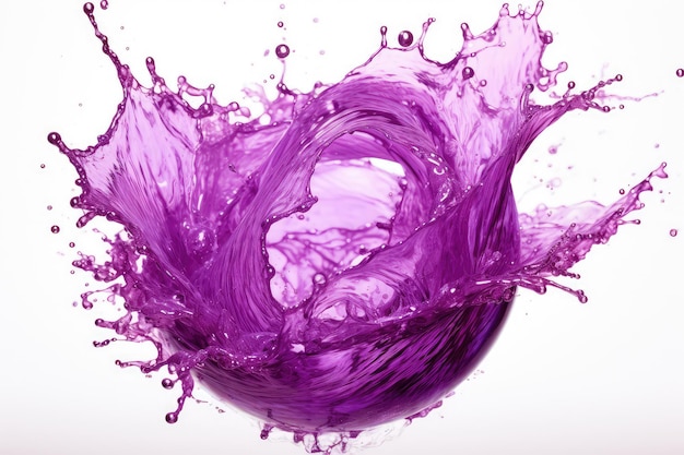 purple water liquid splash in sphere professional advertising photography