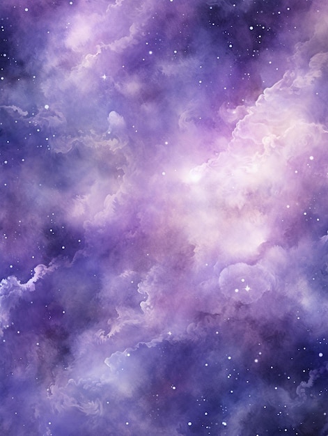 Purple watercolor galaxy background