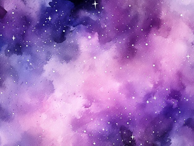 Purple watercolor galaxy background