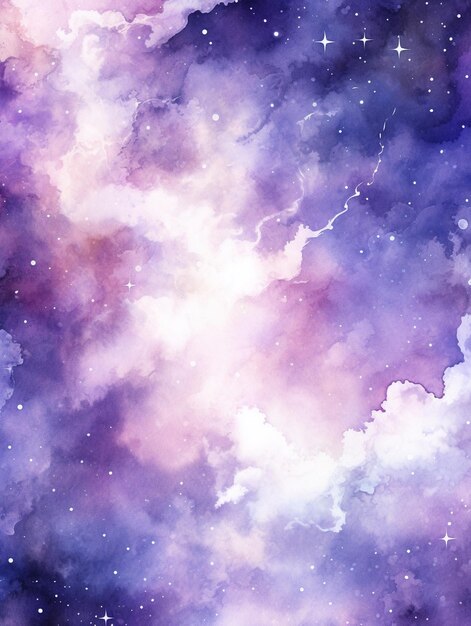 Purple watercolor galaxy background