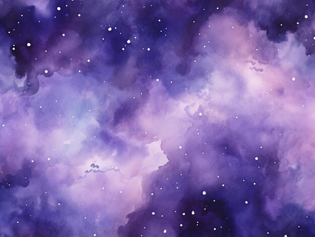 Purple watercolor galaxy background