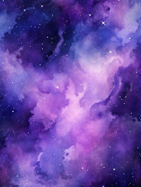 Purple watercolor galaxy background