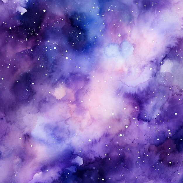 Purple watercolor galaxy background