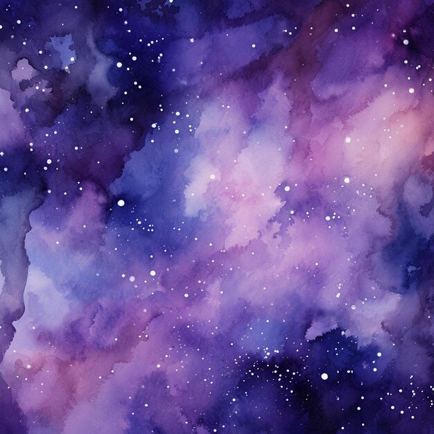 Purple watercolor galaxy background