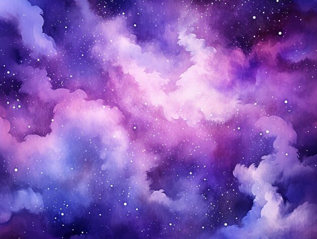 Purple watercolor galaxy background