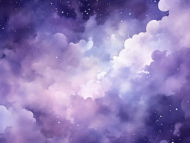 Purple watercolor galaxy background