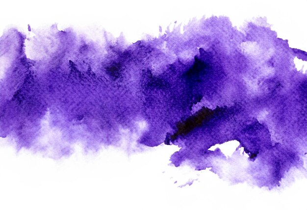 Purple watercolor paint splash on white background
