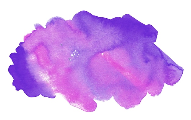 Photo purple watercolor shape isolated on white