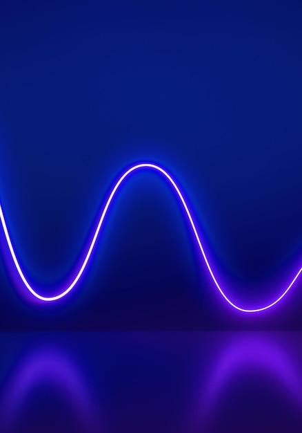 Purple wave neon on abstract background ultraviolet light laser\
show virtual reality