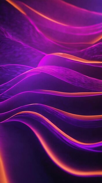 Purple wave neon on abstract background ultraviolet light laser show virtual reality