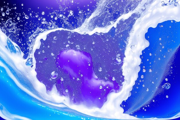 A purple wave with a white splash in the middle of it.