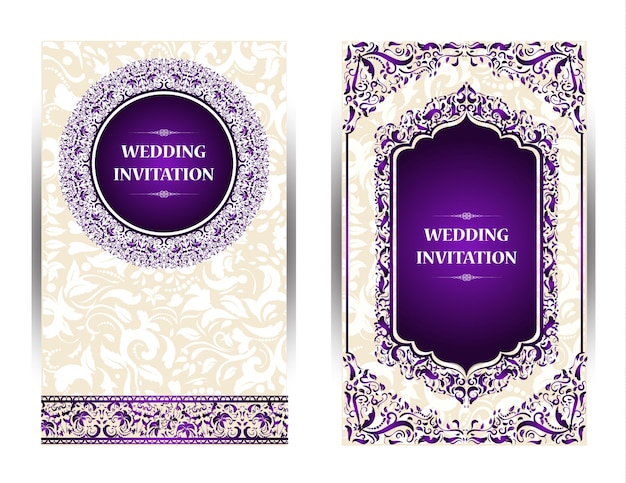 Purple wedding card