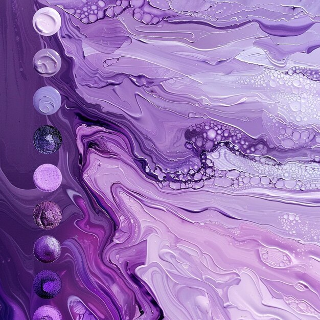 purple and white abstract painting with a lot of bubbles and bubbles generative ai