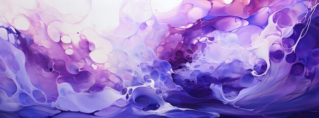 Purple and white abstract swirls in the style of fluid impressionism