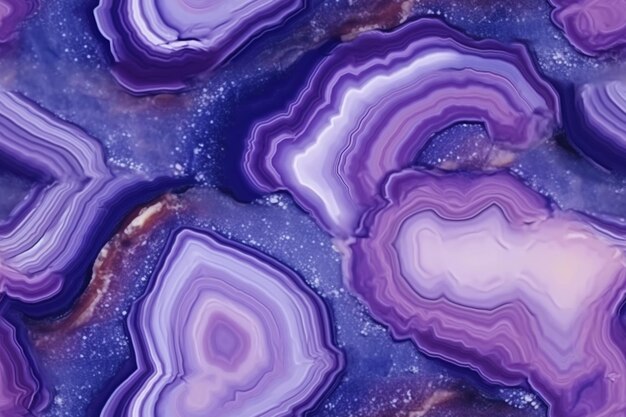 Photo purple and white agate slices with a purple center generative ai