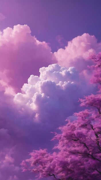 A purple and white background with a white cloud in the middle
