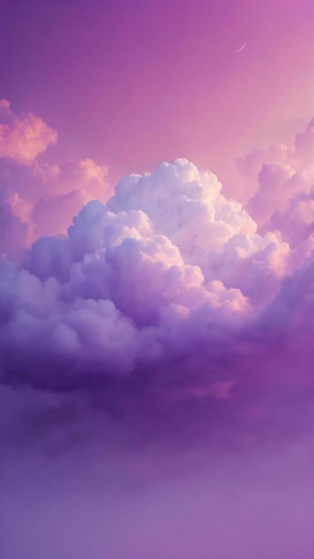 A purple and white background with a white cloud in the middle