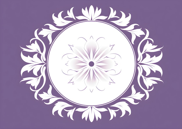 Photo a purple and white circular design on a purple background abstract violet snowflakes background