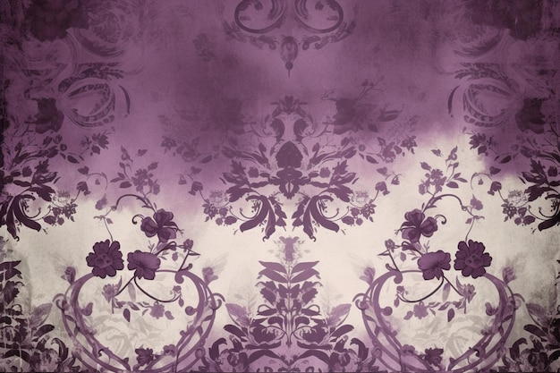 Фиолетовый и белый цветочный узор с цветочным орнаментом.
