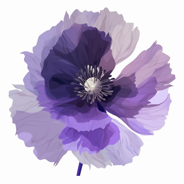 purple and white flower with a white background generative ai