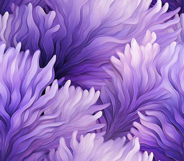 Purple and white flowers are arranged in a pattern generative ai