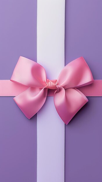 Purple and white gift box with pink bow elegant present for any occasion