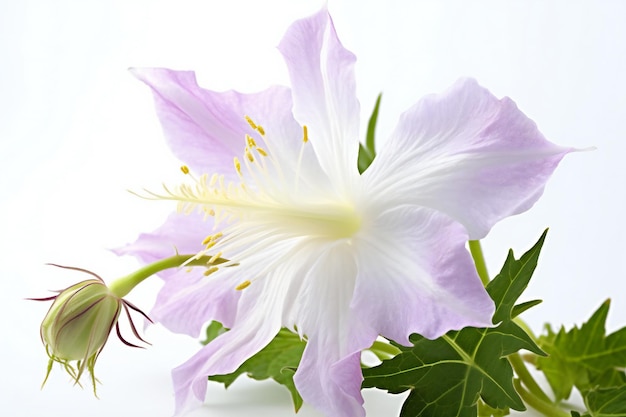 Purple and white Hibiscus flower isolated on white background