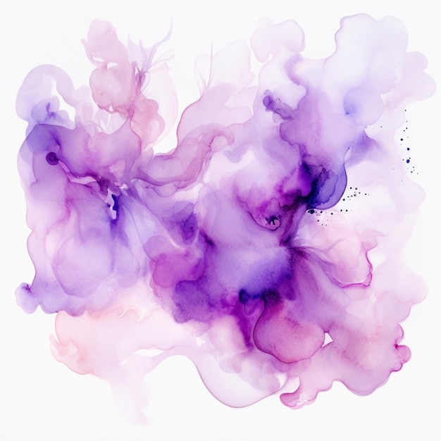 Purple and white ink is mixed in to a white background generative ai