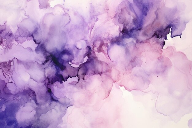 purple and white ink painting of a cloud of water generative ai