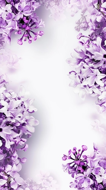 Foto disegno floreale di lilac viola e bianco